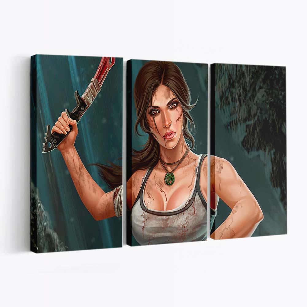 lara croft with weapons 4k i2